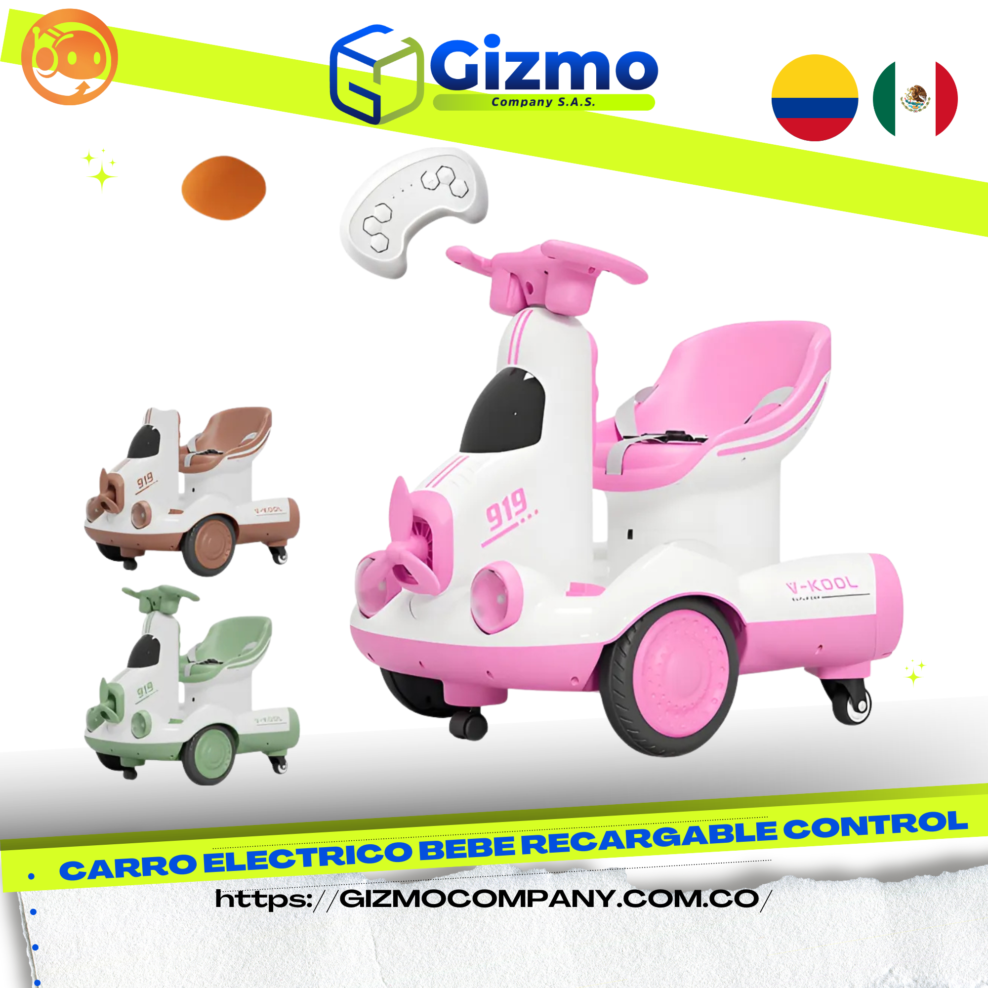 Carro Electrico Bebe Recargable Control